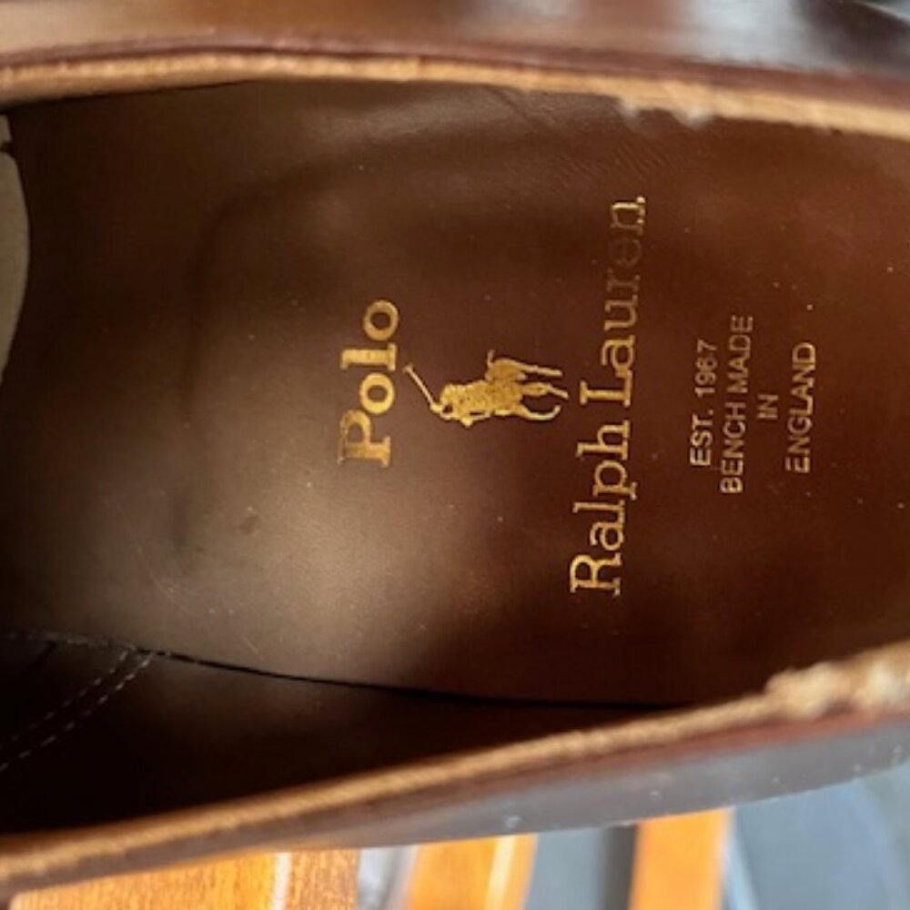 Polo Ralph Lauren Brown Leather Single Monkstrap Shoe Size 12D - Picture 4 of 7